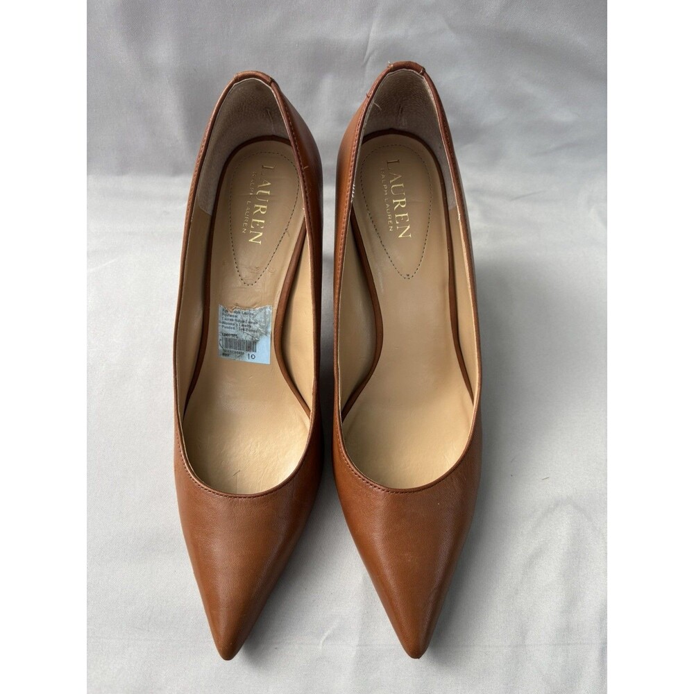 RALPH LAUREN CARAMEL BROWN LEATHER SHOES SIZE 10B - Picture 3 of 11